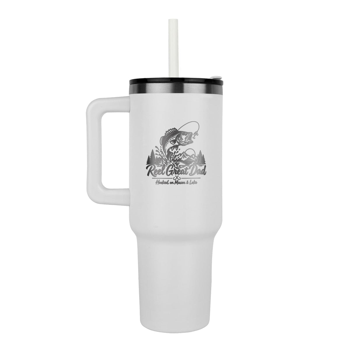 Reel Great Dad – Personalized Fishing Tumbler with Kids' Names