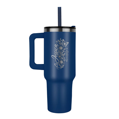 She Believed She Could – Personalized Inspirational Floral Tumbler