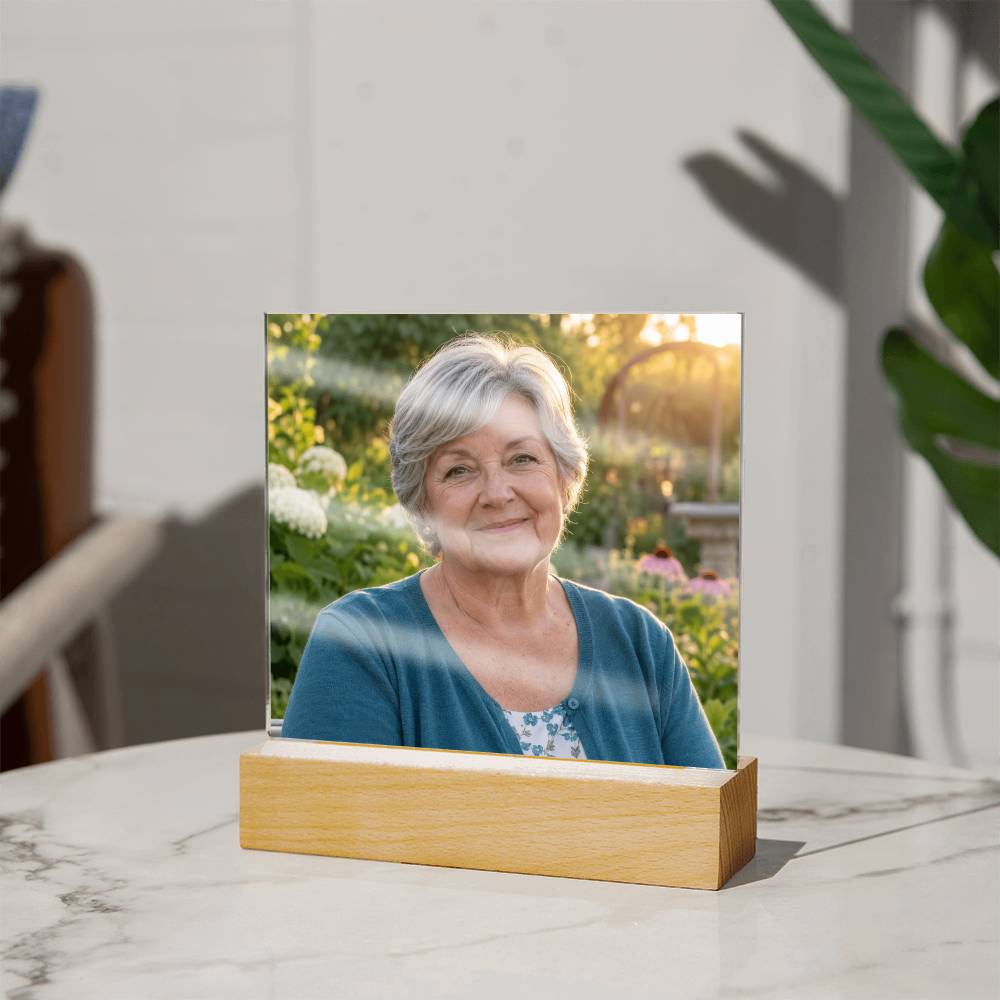 Keep Their Light Close – Personalized Memorial Photo Acrylic Plaque