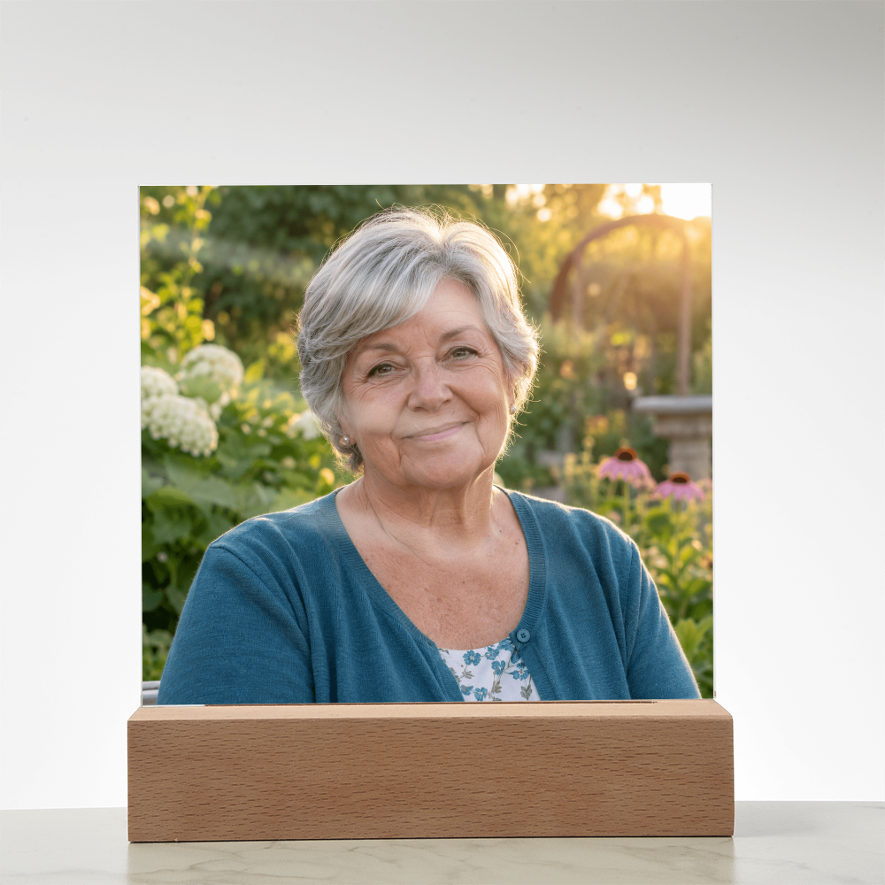 Keep Their Light Close – Personalized Memorial Photo Acrylic Plaque