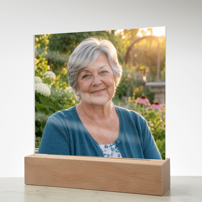 Keep Their Light Close – Personalized Memorial Photo Acrylic Plaque