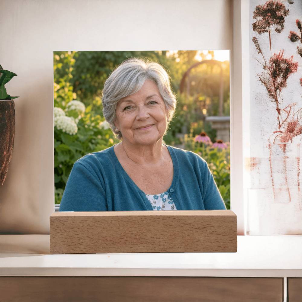 Keep Their Light Close – Personalized Memorial Photo Acrylic Plaque