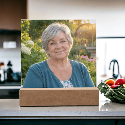 Keep Their Light Close – Personalized Memorial Photo Acrylic Plaque