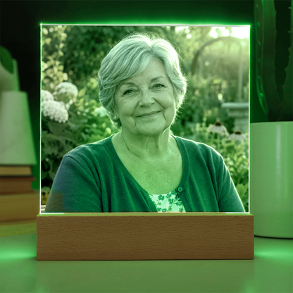 Keep Their Light Close – Personalized Memorial Photo Acrylic Plaque
