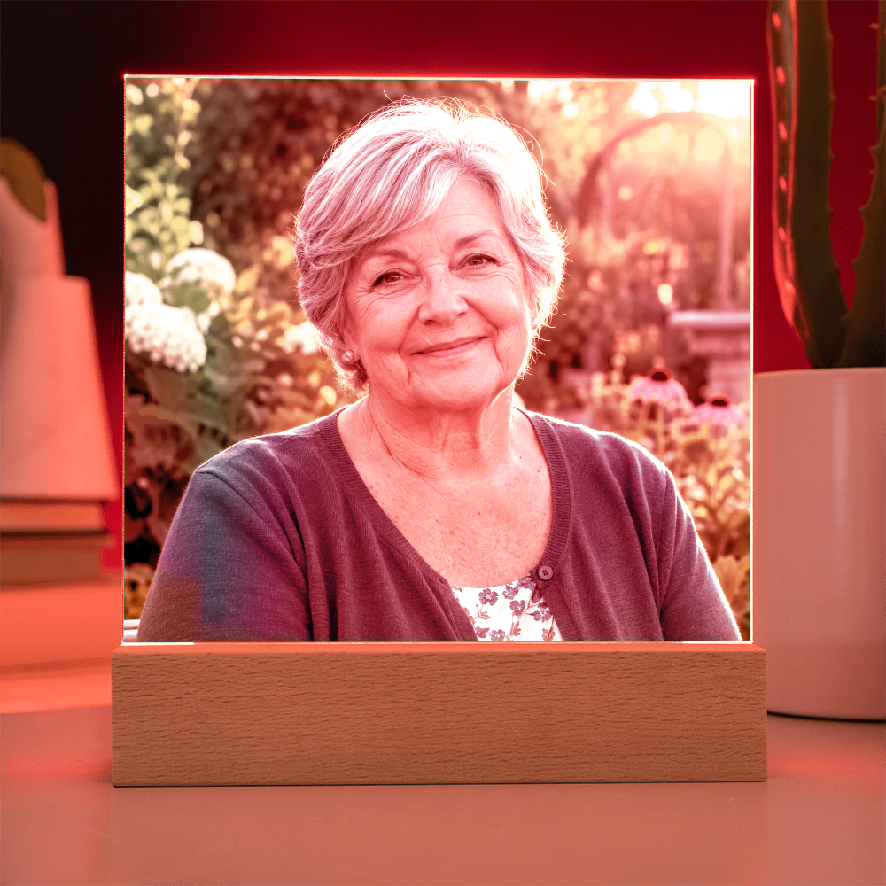 Keep Their Light Close – Personalized Memorial Photo Acrylic Plaque