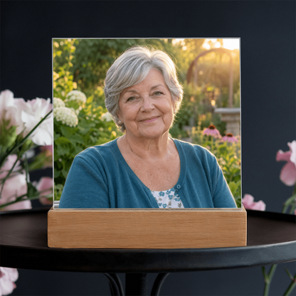 Keep Their Light Close – Personalized Memorial Photo Acrylic Plaque