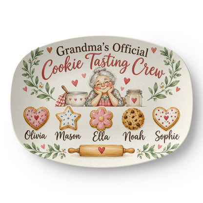 Personalized Grandma's Cookie Tasting Crew Platter – Custom Grandkids' Names