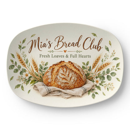 Personalized Sourdough Bread Club Serving Platter – Custom Name Gift for Bread Bakers