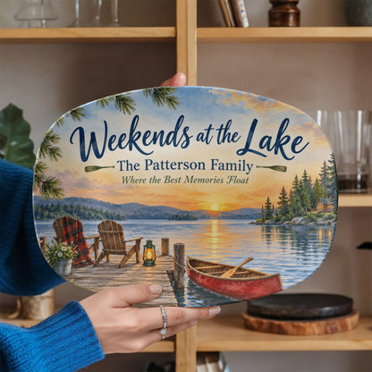 Personalized Lake House Serving Platter – Custom Family Name Cabin & Cottage Gift