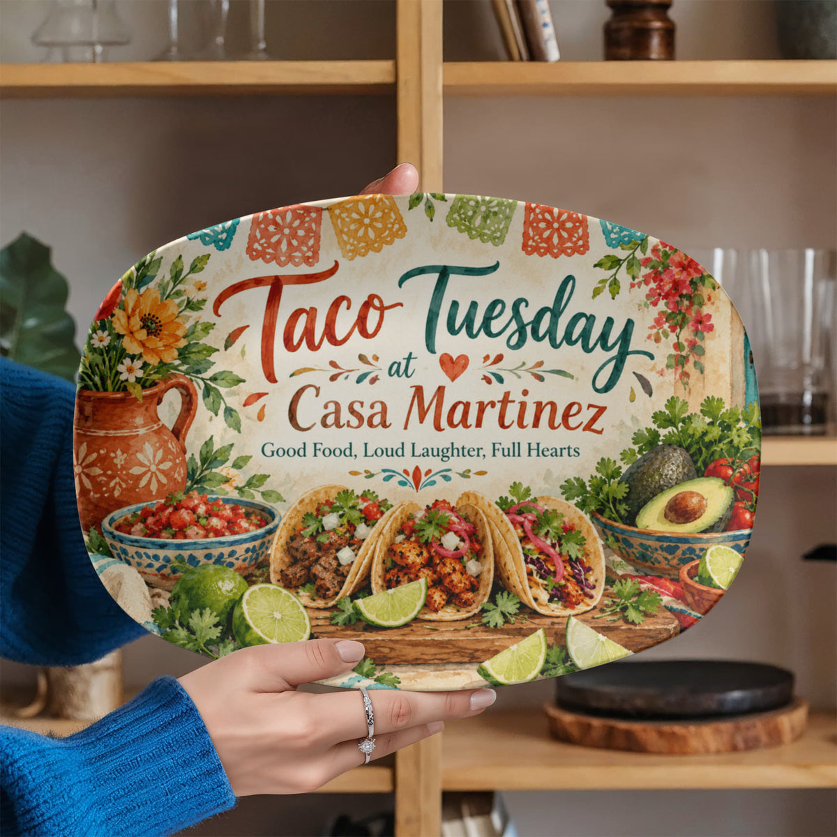 Custom Taco Tuesday Serving Platter – Family Name Fiesta & Mexican Food Lover Gift
