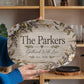 Personalized Rustic Farmhouse Serving Platter – Custom Family Name & Established Year Gift