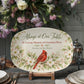 Personalized Memorial Serving Platter – Always at Our Table Cardinal Remembrance Gift