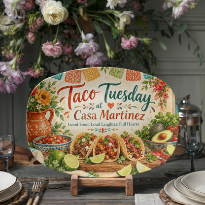 Custom Taco Tuesday Serving Platter – Family Name Fiesta & Mexican Food Lover Gift