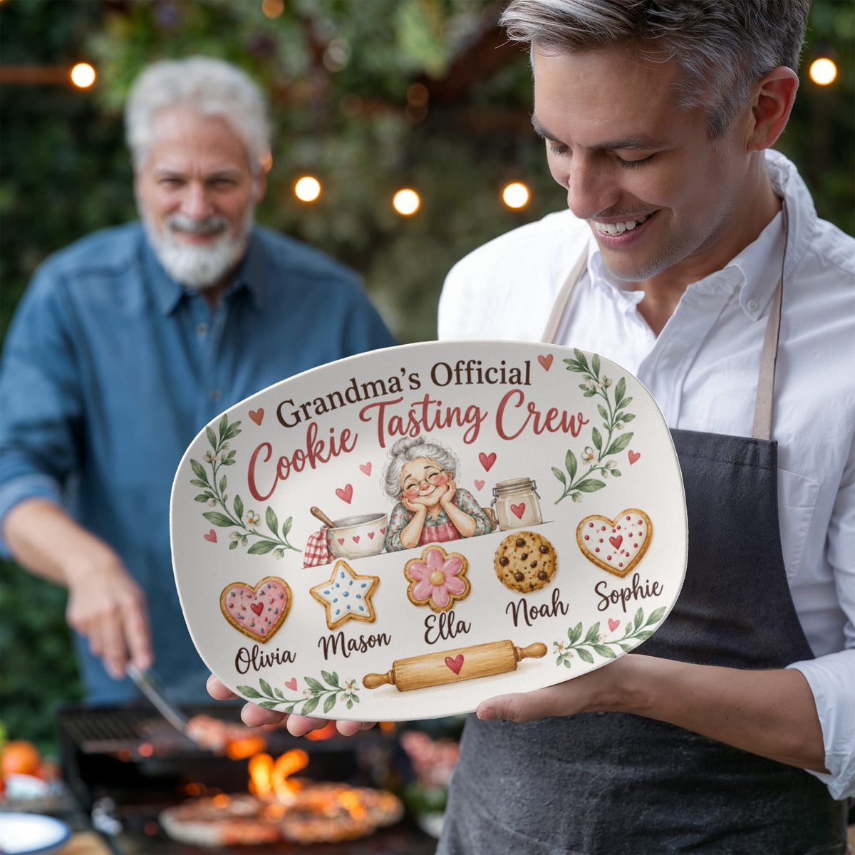 Personalized Grandma's Cookie Tasting Crew Platter – Custom Grandkids' Names