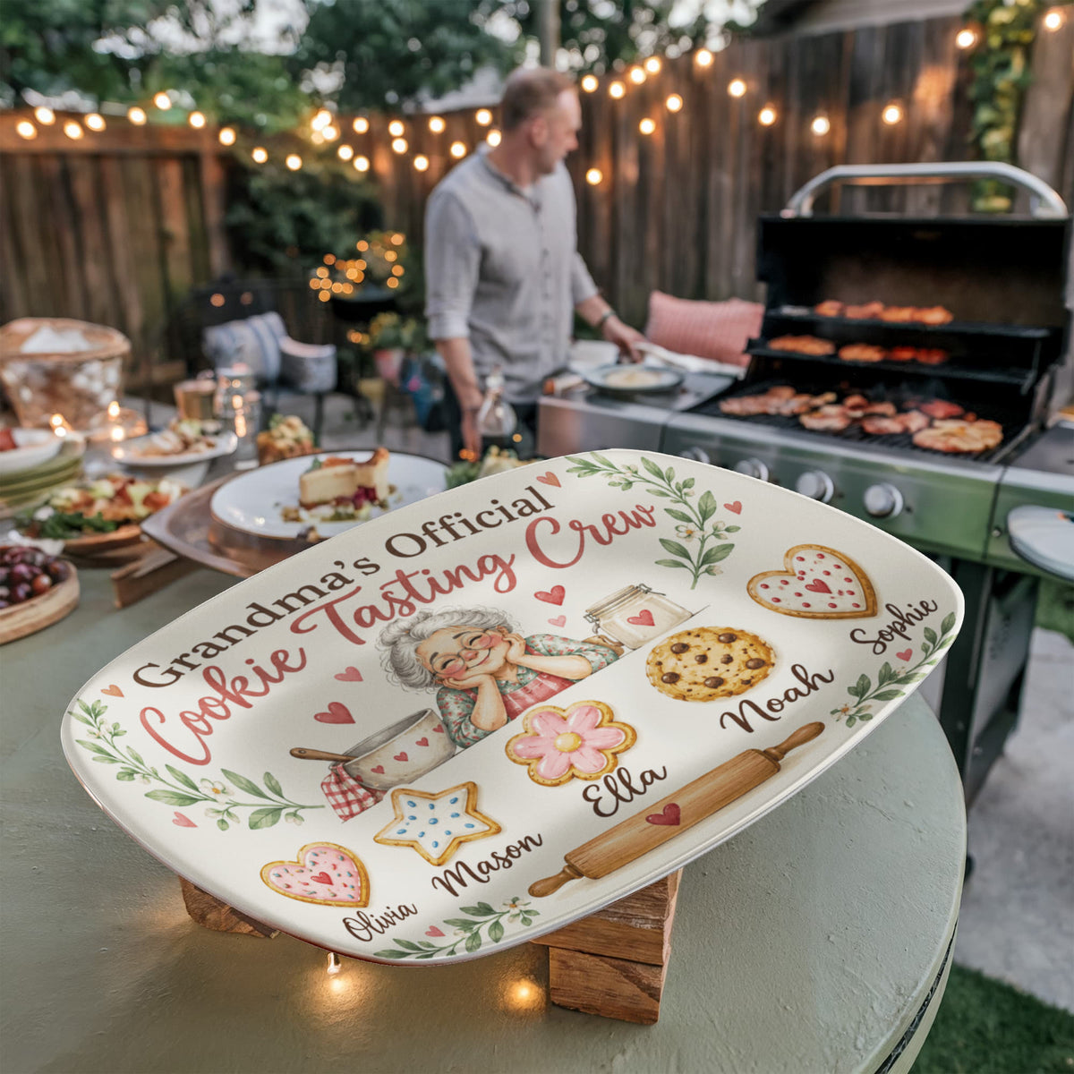 Personalized Grandma's Cookie Tasting Crew Platter – Custom Grandkids' Names