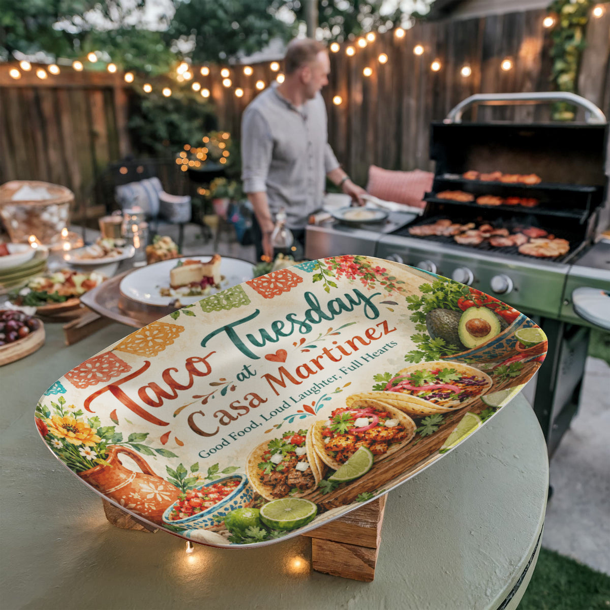 Custom Taco Tuesday Serving Platter –  Family Name Fiesta & Mexican Food Lover Gift