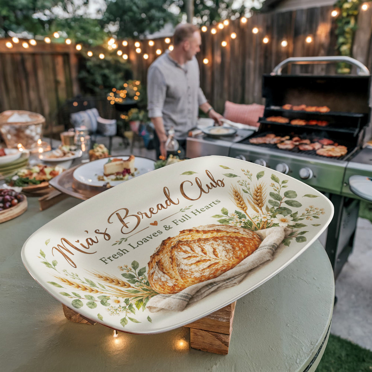 Personalized Sourdough Bread Club Serving Platter – Custom Name Gift for Bread Bakers