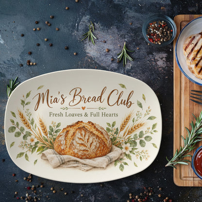 Personalized Sourdough Bread Club Serving Platter – Custom Name Gift for Bread Bakers