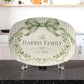 Personalized Family Name Serving Platter – Sage Green Bow & Floral Design