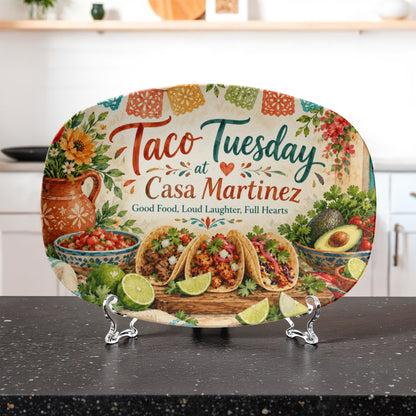 Custom Taco Tuesday Serving Platter – Family Name Fiesta & Mexican Food Lover Gift
