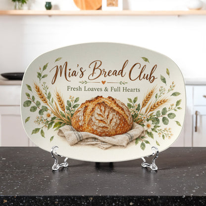 Personalized Sourdough Bread Club Serving Platter – Custom Name Gift for Bread Bakers