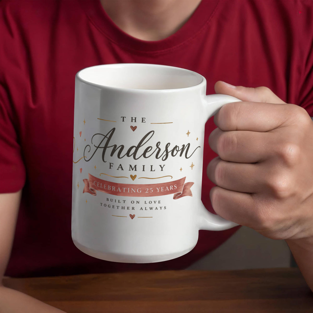 Personalized Family Anniversary Mug – Because Two People Fell in Love, A Family Was Born