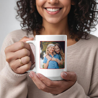 Funny Personalized Photo Mug for Mom – Custom Photo & Names – Dear Mom Thanks for Putting Up With My Sibling Mug