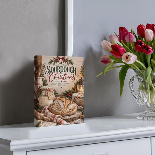 Personalized Sourdough Christmas Canvas – Custom Kitchen Wall Art