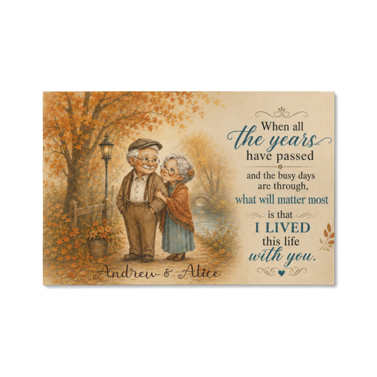 Personalized Growing Old Together Canvas – Custom Couple Names