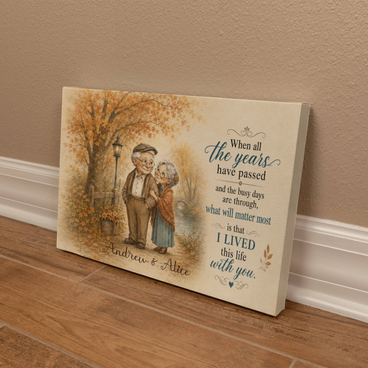 Personalized Growing Old Together Canvas – Custom Couple Names