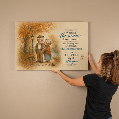 Personalized Growing Old Together Canvas – Custom Couple Names