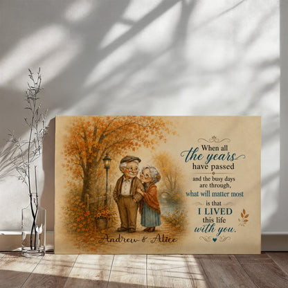 Personalized Growing Old Together Canvas – Custom Couple Names