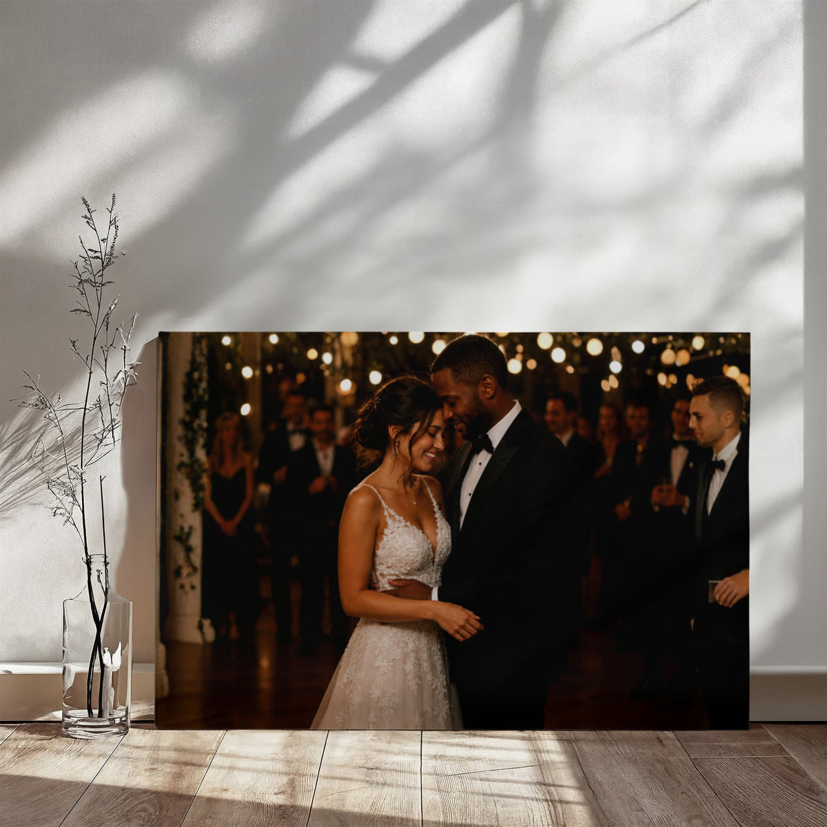 Personalized Wedding Photo Canvas – Custom Wraparound Couple Picture Gift
