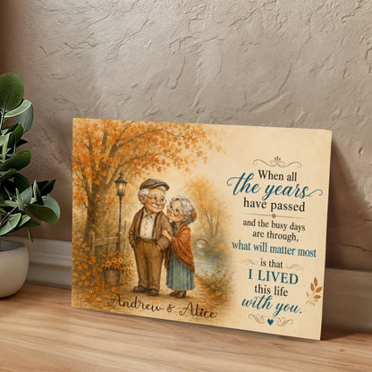 Personalized Growing Old Together Canvas – Custom Couple Names
