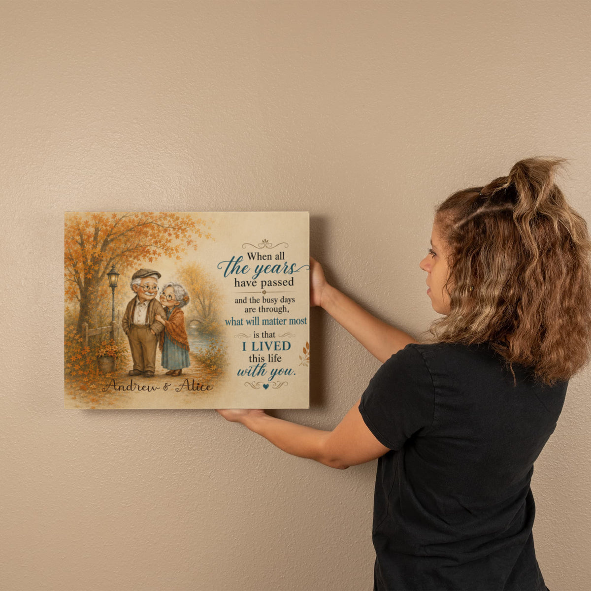 Personalized Growing Old Together Canvas – Custom Couple Names