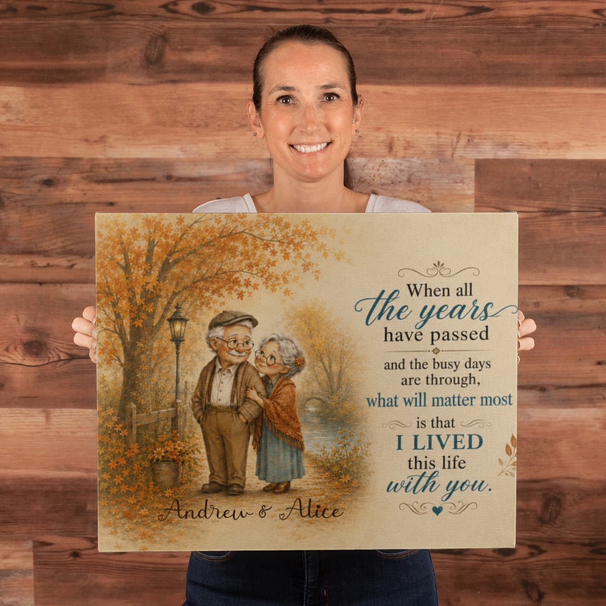 Personalized Growing Old Together Canvas – Custom Couple Names
