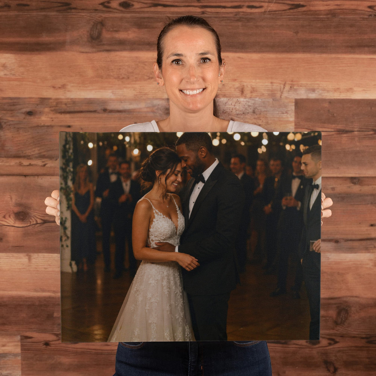Personalized Wedding Photo Canvas – Custom Wraparound Couple Picture Gift