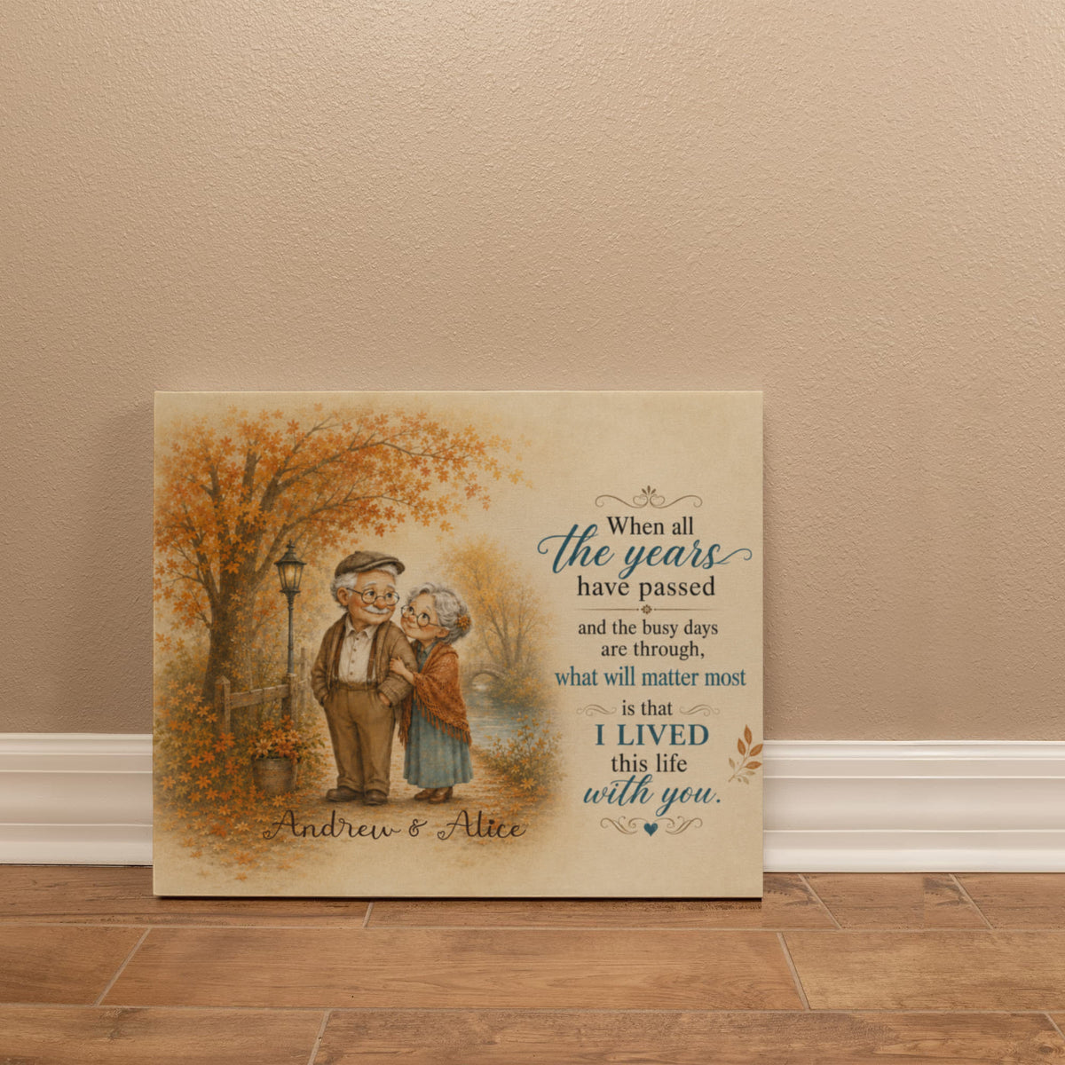 Personalized Growing Old Together Canvas – Custom Couple Names