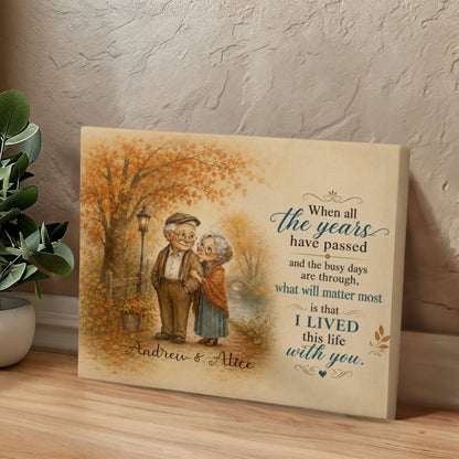 Personalized Growing Old Together Canvas – Custom Couple Names