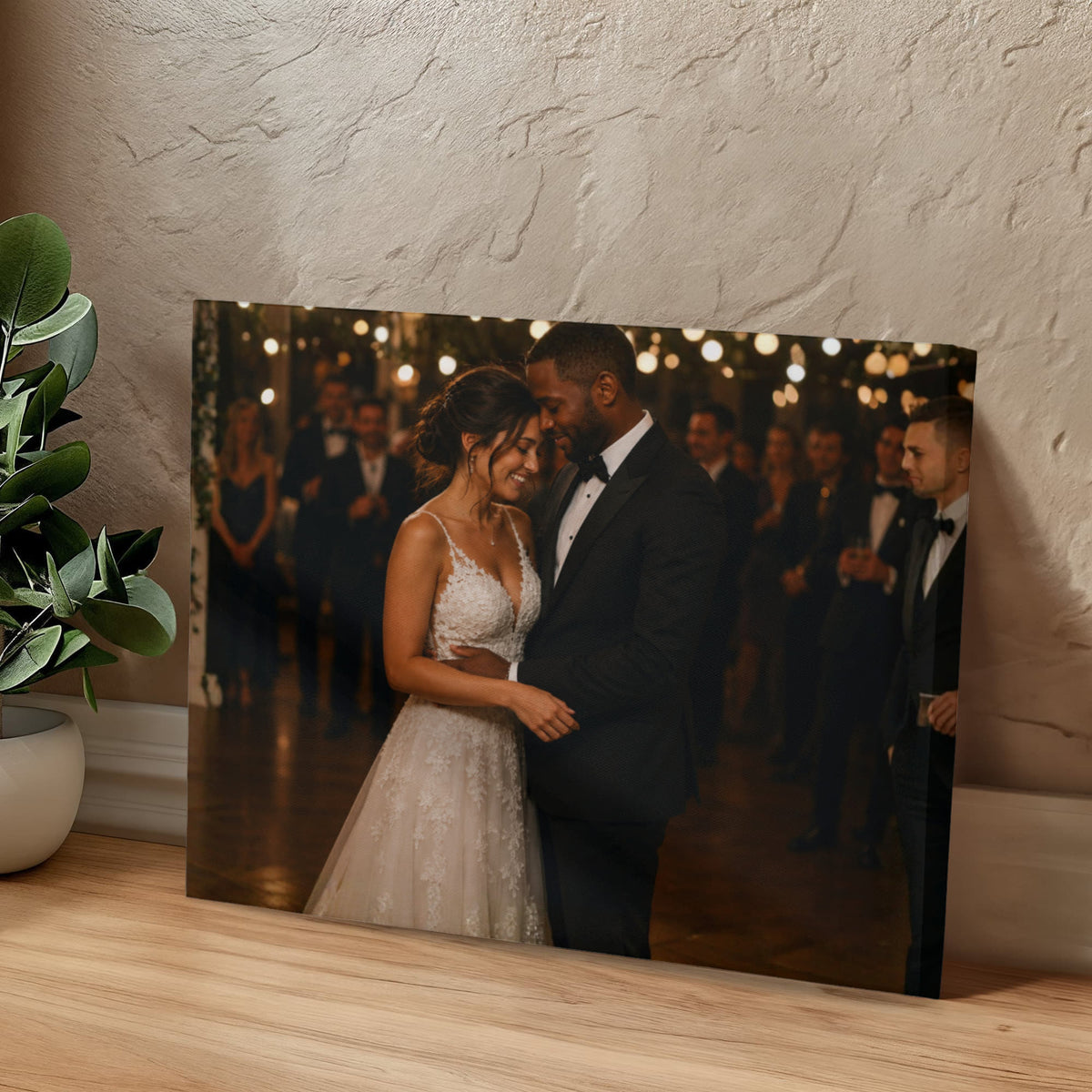 Personalized Wedding Photo Canvas – Custom Wraparound Couple Picture Gift