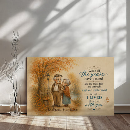 Personalized Growing Old Together Canvas – Custom Couple Names