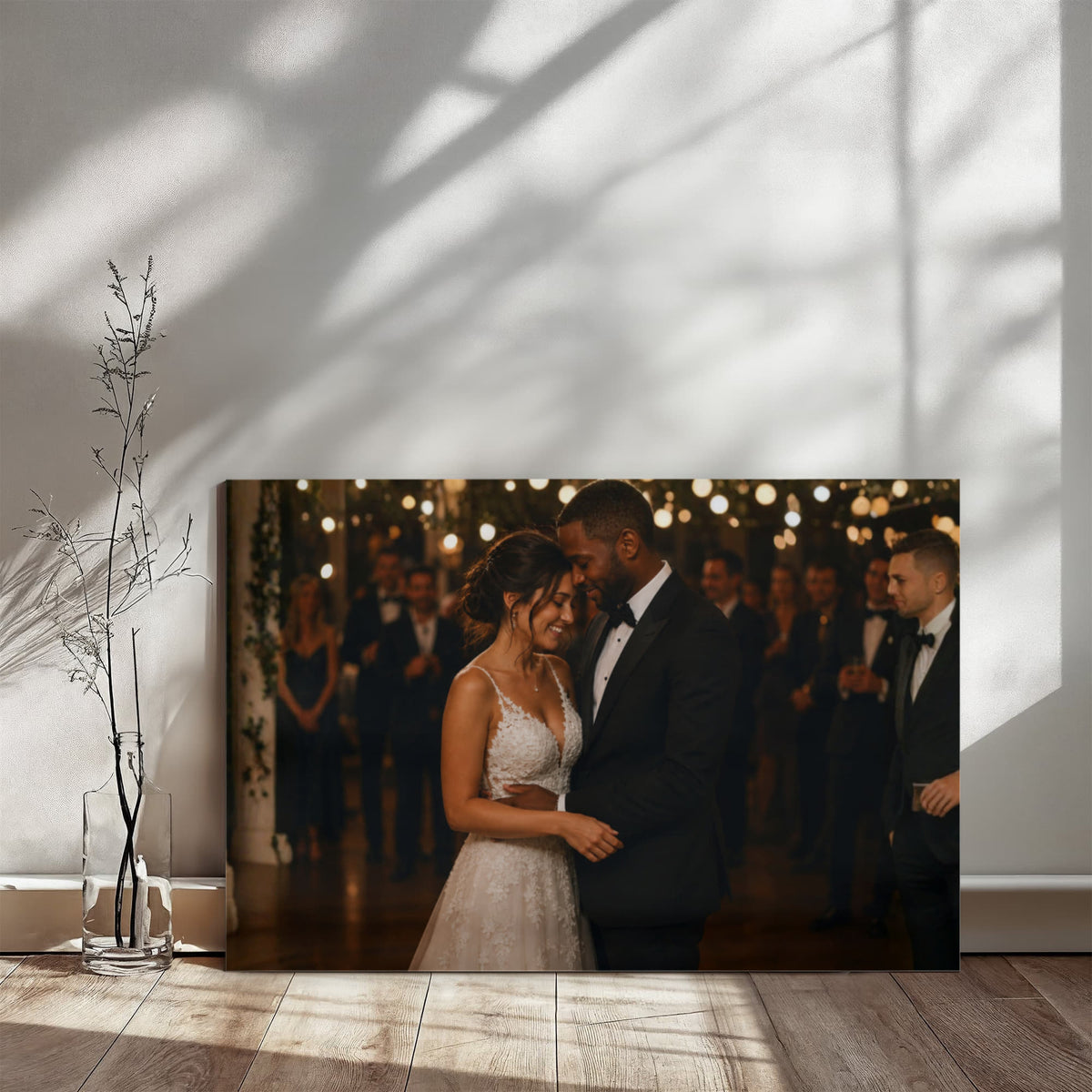 Personalized Wedding Photo Canvas – Custom Wraparound Couple Picture Gift