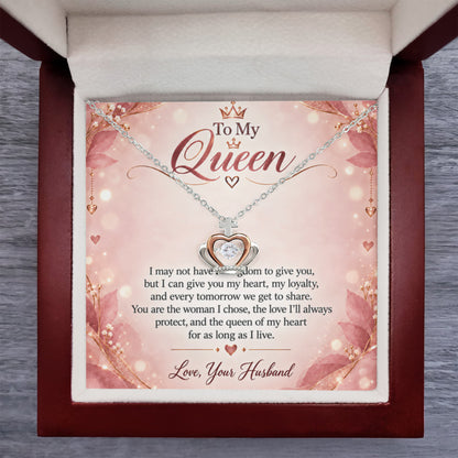 To My Queen – Crown Pendant Necklace with LED Luxury Gift Box | Romantic Gift for Wife From Husband