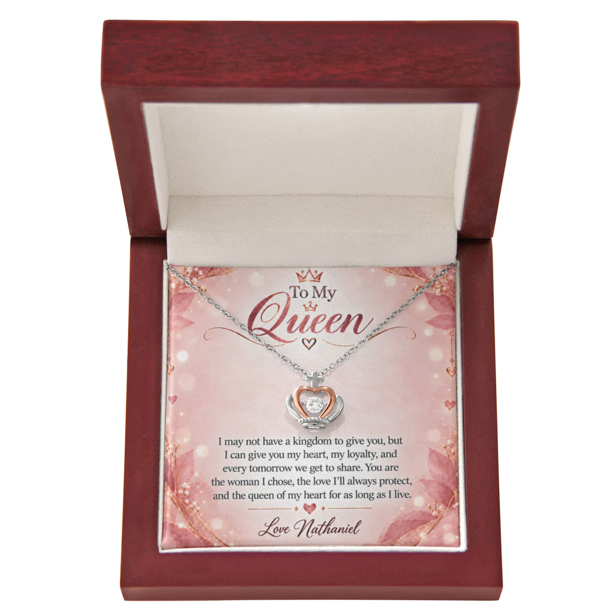 To My Queen Crown Necklace – Personalized Romantic Gift