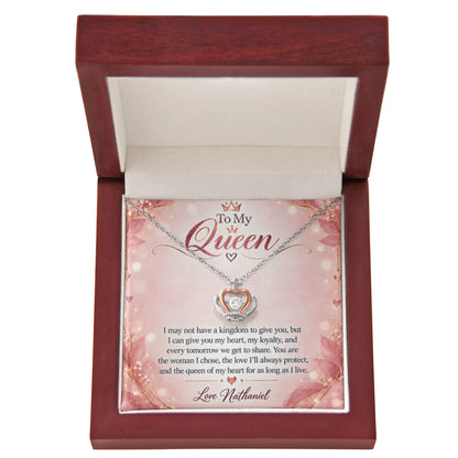 To My Queen Crown Necklace – Personalized Romantic Gift