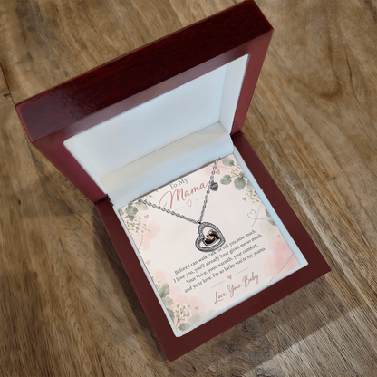 To My Mama – Before I Can Say I Love You Baby Feet Heart Necklace | Gift From Baby