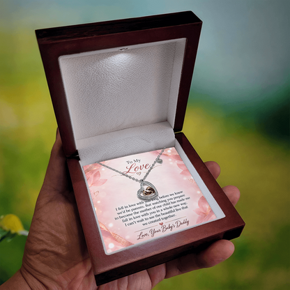 To My Love – Falling in Love With You All Over Again Baby Feet Heart Necklace | Pregnancy Gift From Dad-to-Be