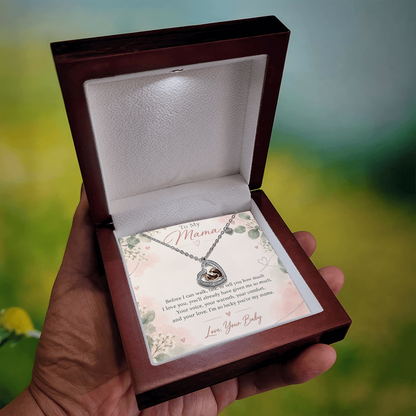 To My Mama – Before I Can Say I Love You Baby Feet Heart Necklace | Gift From Baby