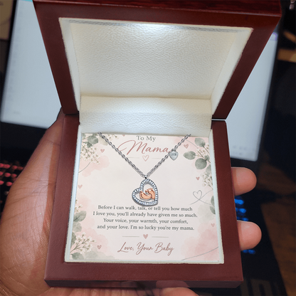 To My Mama – Before I Can Say I Love You Baby Feet Heart Necklace | Gift From Baby