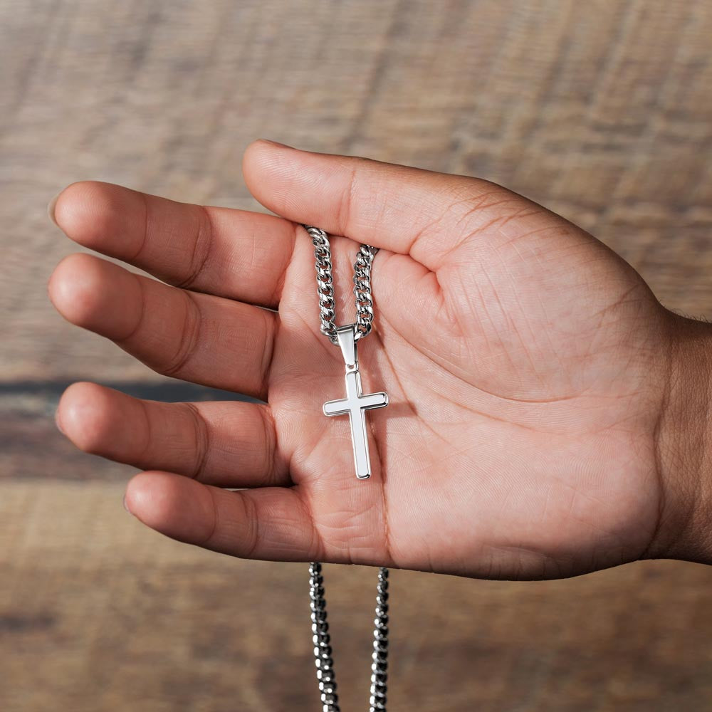 To My Stepdad Cross Necklace From Daughter – You Earned Your Place in My Life